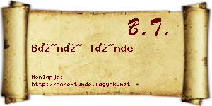Bóné Tünde névjegykártya
